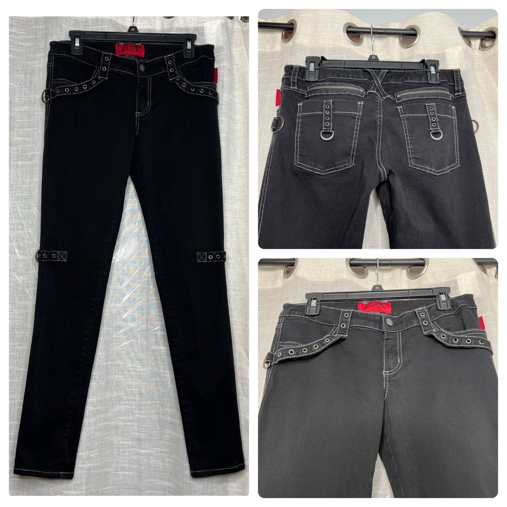 Tripp NYC Black Skinny Pants with Buckle Accents